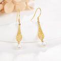 wholesale 14K Gold Pearl Drop Earrings for Women Gifts for Mom and Daughter-0-2