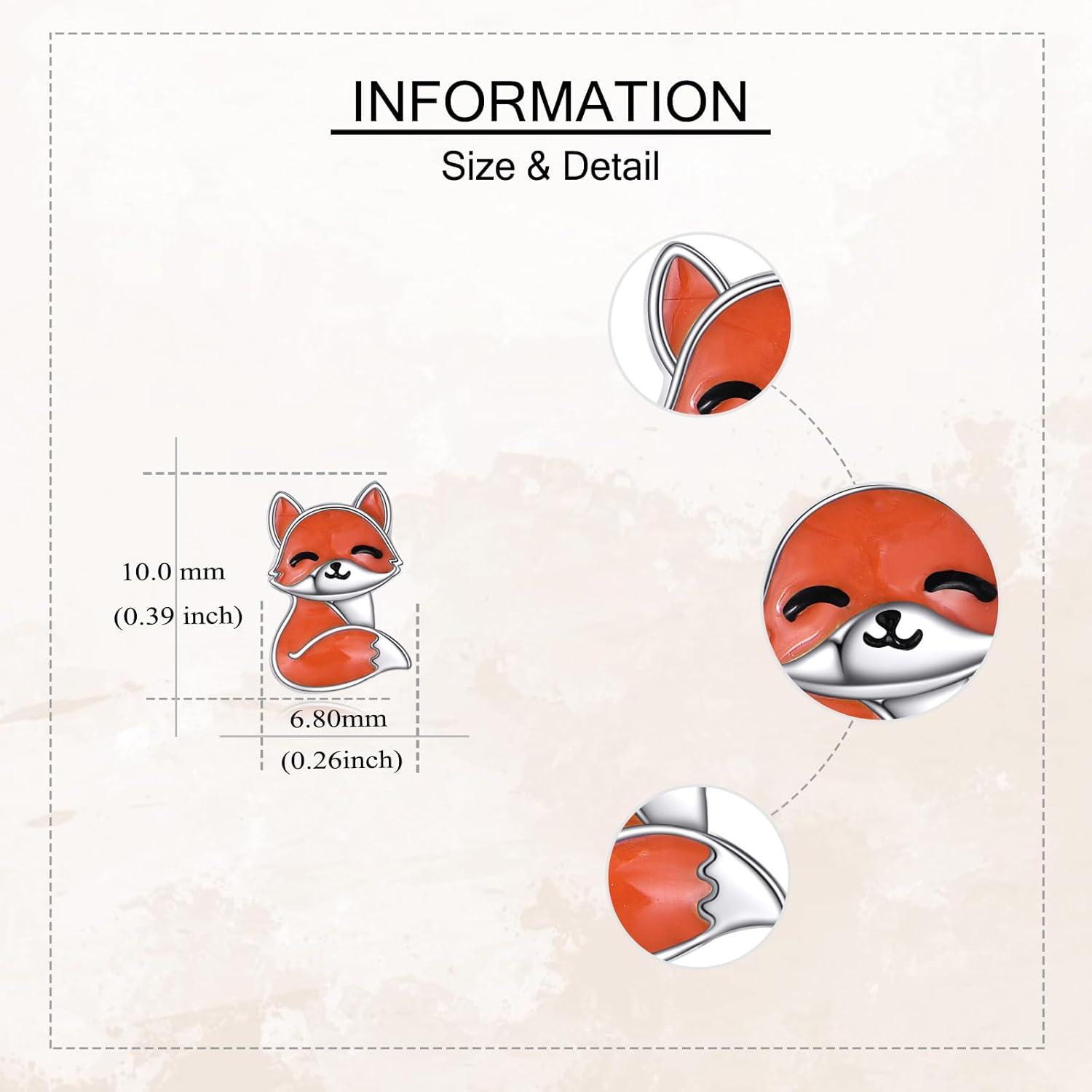 wholesale 925 Sterling Silver Fox Stud Earrings -0-4