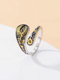 wholesale Phoenix Spoon Ring Sterling Silver 14k Gold Plated Thumb Ring Jewelry Gifts For Women Wife Her Sister Mom Christmas Gifts -0-1