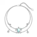 TOUPOP 925 Sterling Silver Sea Turtle Dolphin Mermaid Anklet Ocean Jewelry-0-0