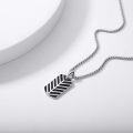 wholesale  Black Enamel Chevron Pattern Dog Tag Pendant Necklace 24+2 Chain-0-2