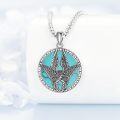 wholesale 925 Sterling Silver Turquoise Angel Wings Pendant - Religious Saint s for Women & Men-0-3