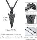 wholesale 925 Sterling Silver Black Plated Arrowhead Pendant with Rainbow Opal Inlay Norse Viking Jewelry for Men & Women -0-3