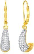 wholesale Gold-Plated 925 Sterling Silver Teardrop Cubic Zirconia Huggie Hoop Earrings for Women-0-0