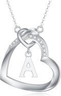 wholesale S925 Sterling Silver & Lab-Grown Diamond 0.078cttw A Initial Necklace, 18 Chain with Extender, Elegant Gift for Women-0-0