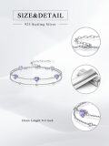 wholesale 925 Sterling Silver & 5A Cubic Zirconia June Birthstone Double Strand Heart Charm Bracelet for Women-0-5