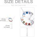 wholesale 925 Sterling Silver Artist Palette Pendant Necklaces with Crystals for Women Girls Gifts-0-4