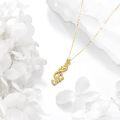 wholesale 14K Gold Musical Note with Rose and Diamond Pendant Necklaces for Women Girls Gifts-0-4
