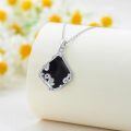 wholesale 925 Sterling Silver Black Onyx Vine Leaf Pendant Necklace For Women-0-3