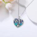 wholesale 925 Sterling Silver Heart-Shaped Tree of Life Pendant Necklace with Blue and Green Enamel & Cubic Zirconia Stones - Mother Daughter Family Tree s for Mom/Daughter/Grandma-0-3