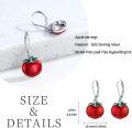 wholesale 925 Sterling Silver Metal Tomato Dangle Earrings - Christmas Gift Ideas for Women-0-3