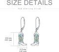 wholesale 925 Sterling Silver Abalone Cowboy Boots Leverback Drop Earrings for Women Girls Country Western s 3cm Long-0-2