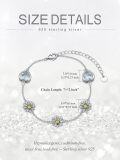 wholesale 925 Sterling Silver Daisy Flower Heart Stone Adjustable Bracelet Gift for Women Girl-0-1