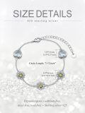 wholesale 925 Sterling Silver Daisy Flower Heart Stone Adjustable Bracelet Gift for Women Girl-0-1