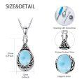 wholesale 925 Sterling Silver Cremation Urn Pendant Necklace Celtic Knot Blue Opal Teardrop Platinum Plated-0-5