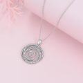 wholesale 925 Sterling Silver Gold Over Sterling Silver & Zircon Spiral Pendant Necklace for Women-0-3