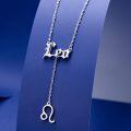 wholesale 925 Sterling Silver Leo Zodiac Sign Lariat Necklace with Lion Symbol Pendant Astrology Jewelry for Women-0-2