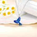 wholesale 925 Sterling Silver Blue Jay Bird Pendant Necklace for Women Animal  for Mother Wife-0-2