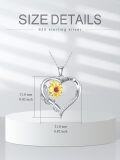 wholesale 925 Sterling Silver Heart Sunflower Pendant Necklaces for Women Gifts-0-2