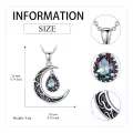wholesale 925 Sterling Silver Crescent Moon with Amethyst Pendant Necklaces for Women s 45cm Chain Length-0-26