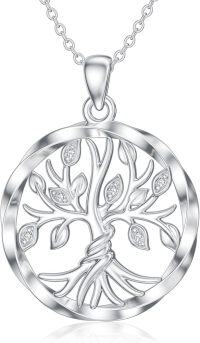 wholesale 925 Sterling Silver Round Cutout Tree Of Life Pendant Necklaces For Women - Family s-tree of life-style 6