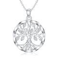 wholesale 925 Sterling Silver Round Cutout Tree Of Life Pendant Necklaces For Women - Family s-0-0