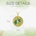 wholesale 14K Gold Sterling Silver Jade Tree of Life Necklace for Women-0-4