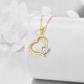 wholesale 14K Gold Cubic Zirconia Heart Pendant Necklace (0.36ctw 7x9mm)-0-2