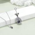 wholesale 925 Sterling Silver Black Onyx Crystal Tree of Life Cremation Jewelry Keepsake Pendant with Funnel and Fill Tool-0-1
