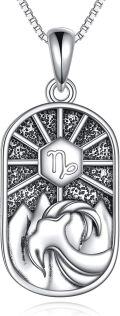 wholesale 925 Sterling Silver Capricorn Zodiac Pendant Necklace for Women-0-0
