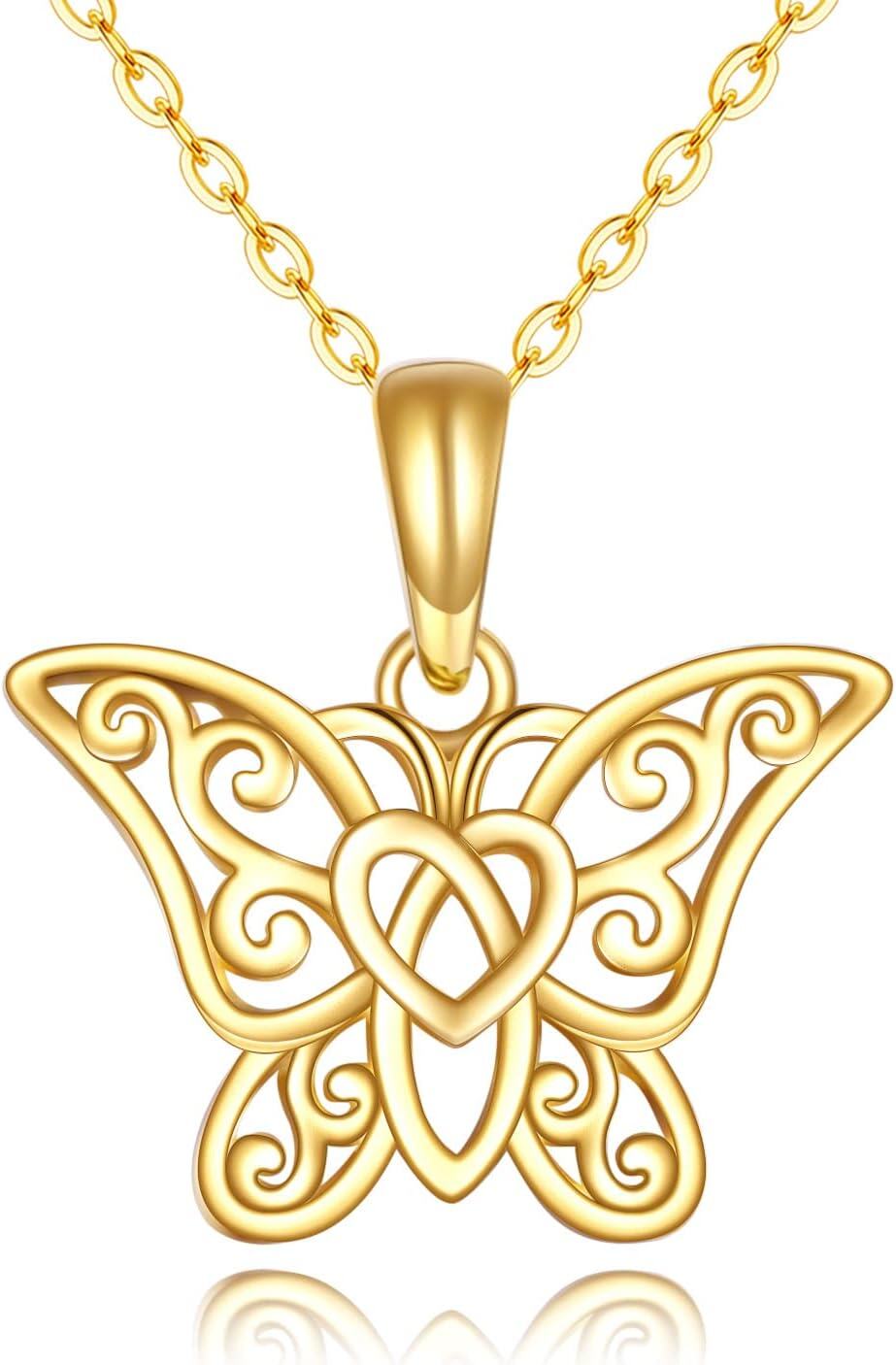 14K Gold Origami Fox Pig Panda Pendant Necklace for Women Men-0-1