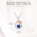 wholesale 925 Sterling Silver Rose & Blue Sapphire Heart Cross Moon Star Pendant Necklace for Women Gifts-0-3