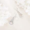wholesale 925 Sterling Silver Green Turquoise Drop Earrings Platinum Plated Twisted Swirl Jewelry For Women-0-45