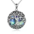 wholesale 925 Sterling Silver Abalone Shell Tree of Life Pendant Necklaces Wholesale - Irish s for Women-0-0