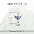 wholesale 925 Sterling Silver Turquoise Bull Skull Pendant Necklace-0-5