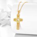 wholesale 14K Gold Star of David Celtic Knot Cross Pendant Necklace Religious  for Men & Women-0-1