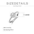 TOUPOP Sterling Silver Moissanite Halo Wedding Engagement Ring For Women-0-3