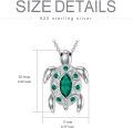 wholesale 925 Sterling Silver & Simulated Emerald Green Austrian Crystal Sea Turtle Necklace-0-3