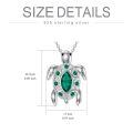 wholesale 925 Sterling Silver Turtle Pendant With Green Gemstones-0-3