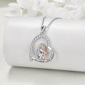 wholesale 925 Sterling Silver Heart Pendant - Father Daughter Love Forever Necklace Gift for Mom-0-2