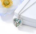wholesale 925 Sterling Silver & Abalone Shell Hummingbird Urn Pendant Necklace for Ashes, Cremation Jewelry, 18.7mm, 8.2g, Gift Included-0-2
