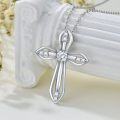 wholesale 925 Sterling Silver 925 with White Cubic Zirconia Cross Pendant Necklaces for Women s-0-3