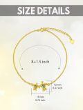 TOUPOP 14K Yellow Gold & Opal Sea Turtle Anklet for Women, 8+2 Inch-0-3