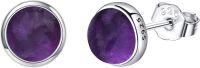 wholesale 925 Sterling Silver Amethyst Round Halo Gemstone Stud Earrings Gift-Amethyst