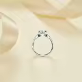 TOUPOP Sterling Silver Moissanite Halo Wedding Engagement Ring For Women-0-4