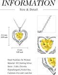 wholesale TOUPOP Birthday Gift For Mom Heart Necklace For Women 925 Sterling Silver Birthstone Necklace Jewelry Gift For Women Wife Her Girlfriend Sister -0-3