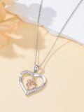 wholesale 925 Sterling Silver Heart-Shaped Pendant with Rose Gold Couples Design - Valentine's Day Gift for Her-0-2