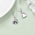 wholesale TOUPOP Panda Gifts For Women Sterling Silver Love Heart Panda Animal Leverback Drop Earrings For Her Jewelry Birthday -0-4