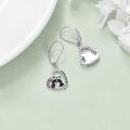 TOUPOP Sterling Silver Heart Panda Leverback Drop Earrings For Women-0-4