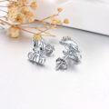 wholesale 925 Sterling Silver Cow Stud Earrings with Flower Accents for Women's Gifts-0-2